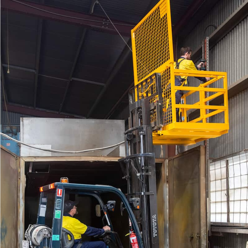 Forklift Safety Cage Powder Coated Rail Sides - Australian Made | Crane ...